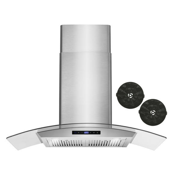 Cosmo 36 in. Vista Collection Ductless Wall Mount Range Hood, Touch Controls, LED Lights, Stainless Steel