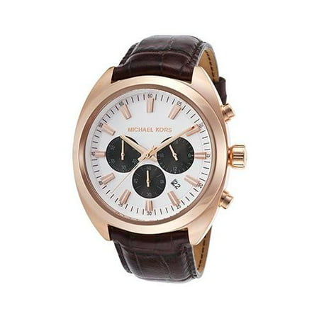 Michael Kors Men's Dean Chrono Genuine Leather Watch - Dark Brown