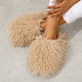 thumbnail image 3 of Women's Curly Furry Slippers, Indoor Thermal Cozy Fuzzy Shoes, Warm Bedroom Floor Plush Slippers With Non-slip Sole, 3 of 8