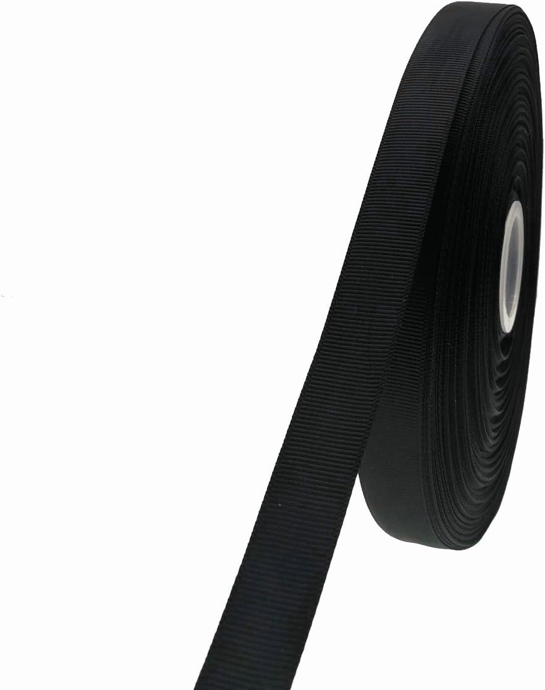 Jesep One Roll 100 Yards Solid Grosgrain Ribbon Boutique Gift Wrapping Package Ribbon, DIY Crafts Bow Hair Headband Accessories Assorted Ribbon, Black