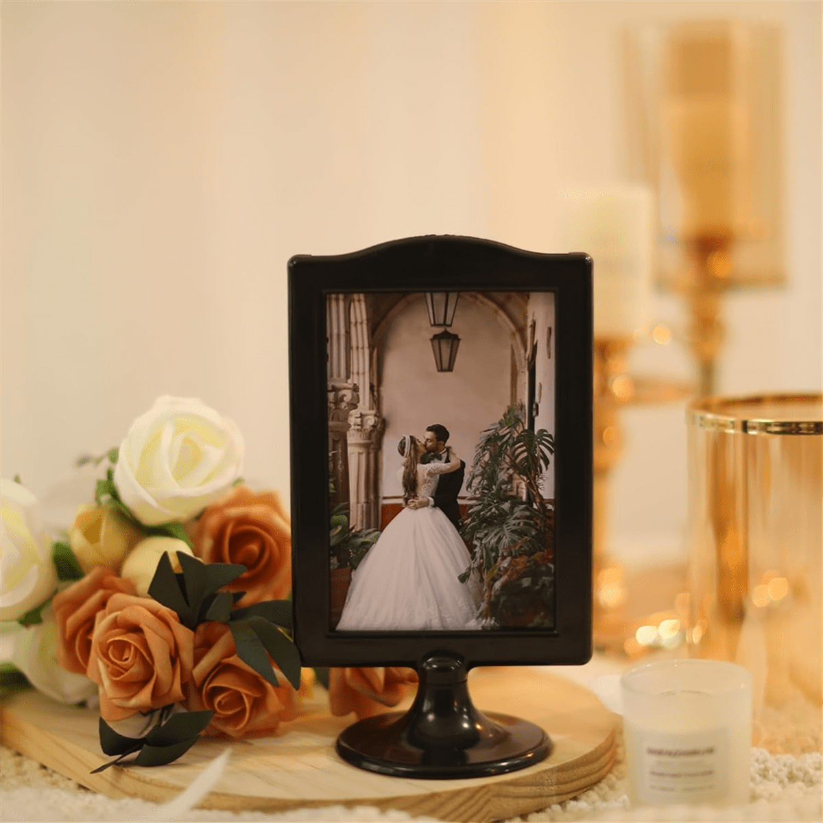 Double Sided Standing Picture Frames 4 X 6 Inch Pedestal Photo Frame Plastic Self Standing Frame for Table,10 Pack