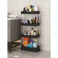 thumbnail image 4 of 1 estante de almacenamiento con carrito rodante de 3/4 niveles, estante de almacenamiento con espacio movible para cocina, baño, estante organizador deslizante delgado para sala de estar, 4 of 5