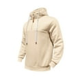 thumbnail image 5 of Mens Hoodie Half Zip Fleece Hoodys Top Breathable Fleece Sweatshirt Windproof Gym Training Tops Casual Fall Lounge Wear Lightweight Combat Jacket Tactical Hoody Coat for Athletic, 5 of 7