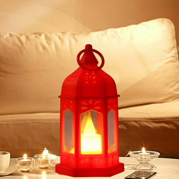 Konghyp Mini Portable Hexagonal Wind Lamp, Small Oil Lamp, Electronic Candle, Ambience Night Light for Home Decoration, Safe and Energy Efficient Lantern, Perfect for Festivals and Relaxing Spaces