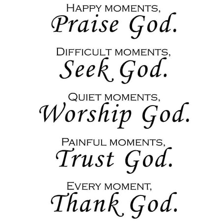 Happy Moments Wall Art Sayings Sticker Decor Decal Prayer Church Decorative Removable Waterproof Quote Letters Wall Sticker Decals TV Background Paper Mural Wallpaper Home Room