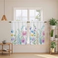 thumbnail image 2 of Colorful Spring Floral Tier Curtains 54 Inch Length, Farmhouse Flowers Modern Botanical Cafe Short Curtains for Bathroom Over Sink, Small Kitchen Curtain Light Filtering Drapes 2 Panels 27.5"Wx54"L, 2 of 8