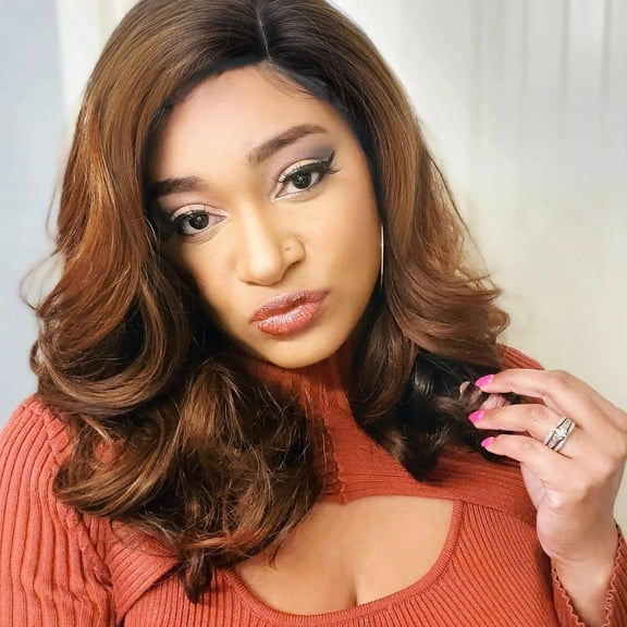 DOPI Wig Short Body Wave Wig Glueless Short Wavy Bob Wigs Side Part Loose Wave Wigs for Women Shoulder Length Curly Synthetic Wig Hair Wig