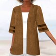 thumbnail image 2 of Cardigan Ouvert devant pour Femmes Manches Courtes Cardigan Léger Casual Fall Jacket Tops, 2 of 5