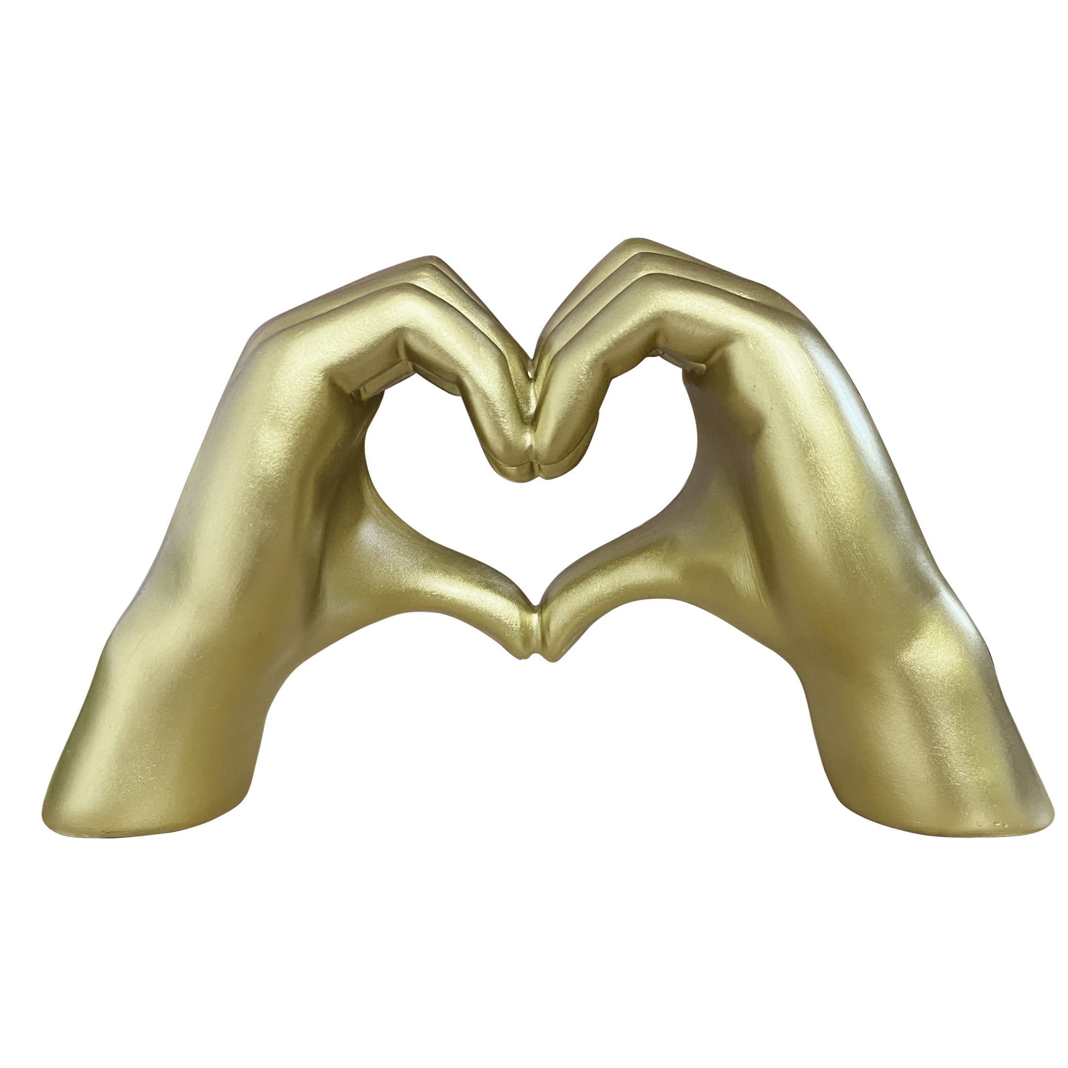 (4 pack) Mainstays Heart Hands 9” Home Decor Gold Resin Figurine
