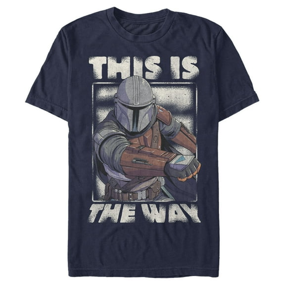 Men's Star Wars: The Mandalorian This Is The Way Mando Graphic Tee Navy Blue Medium
