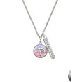 thumbnail image 2 of Delight Jewelry Silvertone Domed Multi Color CNM Silvertone Fearless Bar Charm Necklace, 23", 2 of 4