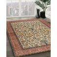 thumbnail image 3 of Ahgly Company Machine Washable Indoor Square Traditional Brown Red Area Rugs, 6' Square, 3 of 7