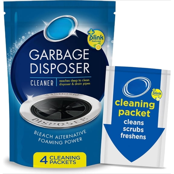 Garbage Disposer Cleaner & Sink Deodorizer, Foam Type, Lemon Scent, 4 Packs