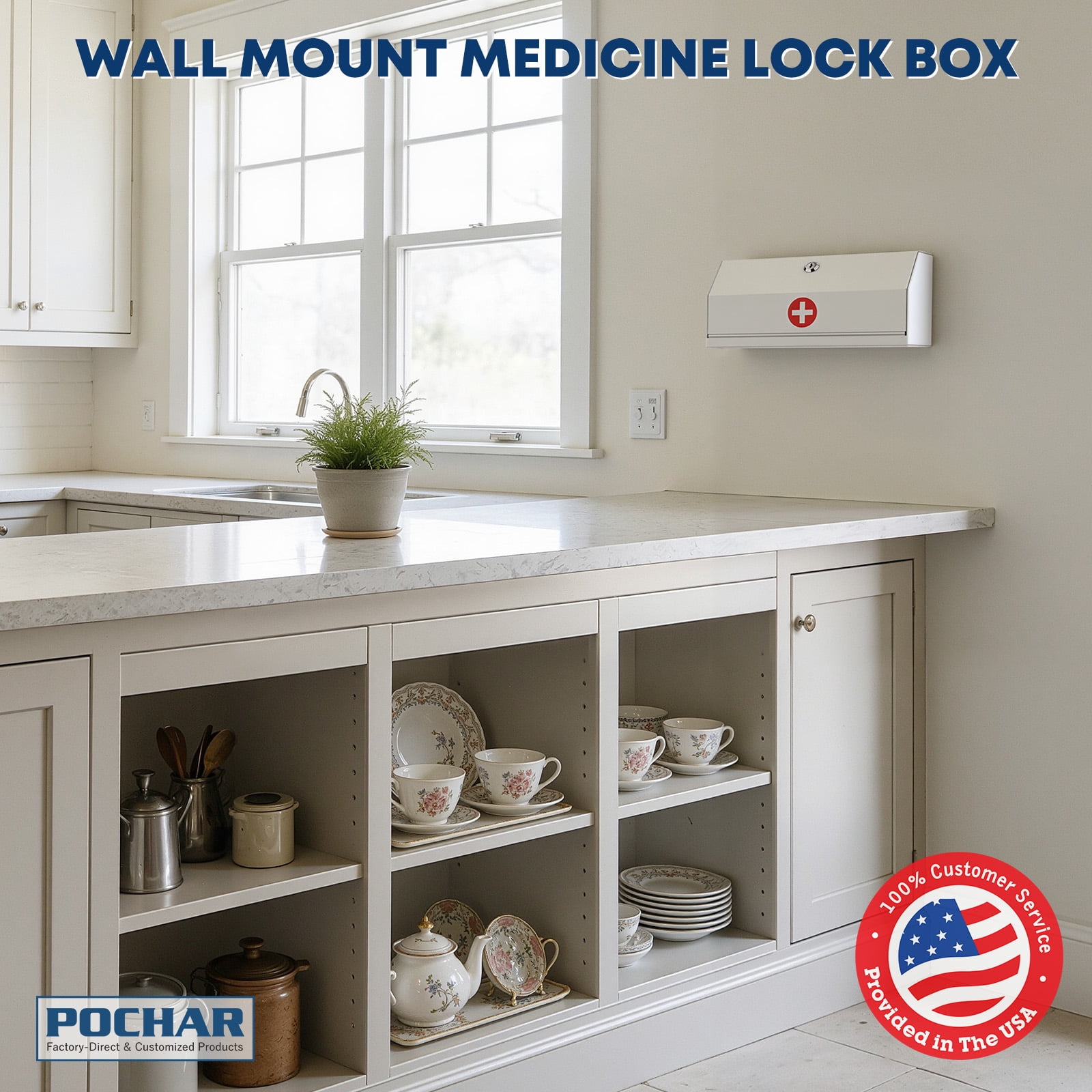 Medication Lock Box - Lockable Medicine Cabinets Wall Mount for Prescriptions and Personal Medicines