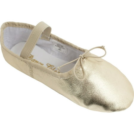 Girls Gold Leather One Piece Outsole Ballet Shoes 5 Toddler-12 Kids ...