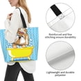 thumbnail image 4 of Bingfone Canvas Tote Bag For Women With Inner Pocket Aesthetic Cute Shopping Tote Bags Reusable Grocery Bags-Dog Takes A Bath In The Bathtub, 4 of 9