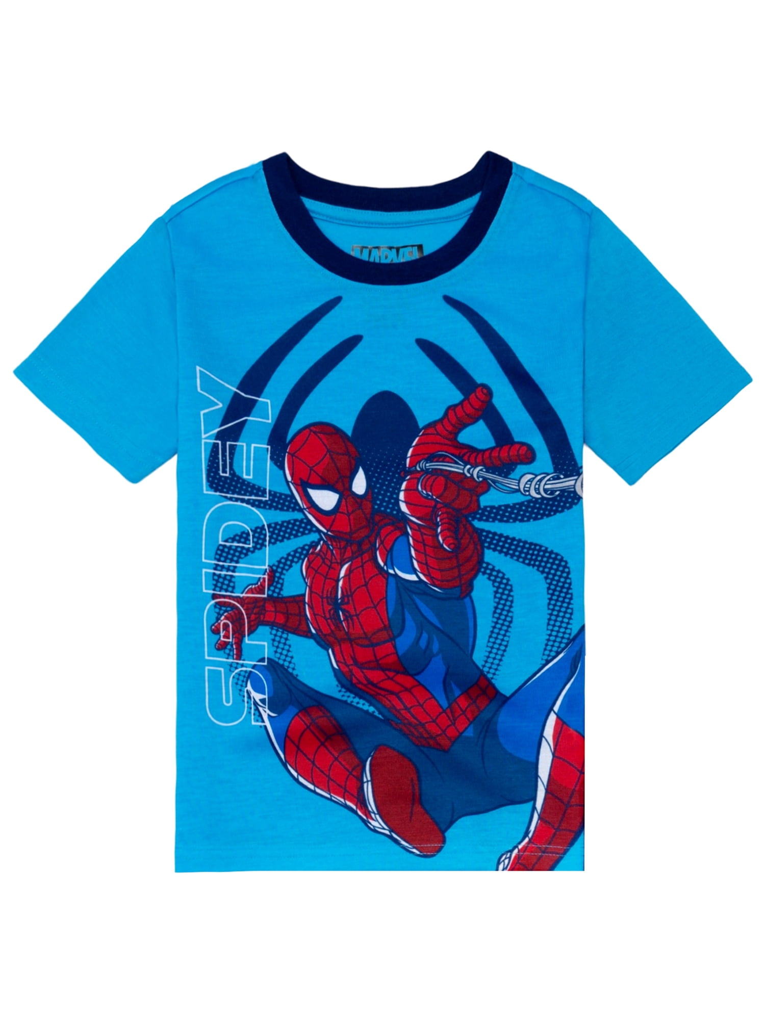 Spiderman Boys Short Sleeve Top and Pant Pajama Set, 2-Piece, Sizes 4-12