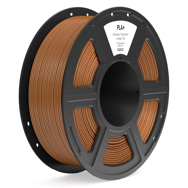 Filamento para impresora 3D ELEGOO PLA+, 1,75 mm, marrón, 1 kg