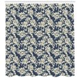 thumbnail image 3 of Ambesonne Floral Shower Curtain, Vibrant Little Blooms, 69"Wx75"L, Night Blue Ivory, 3 of 3