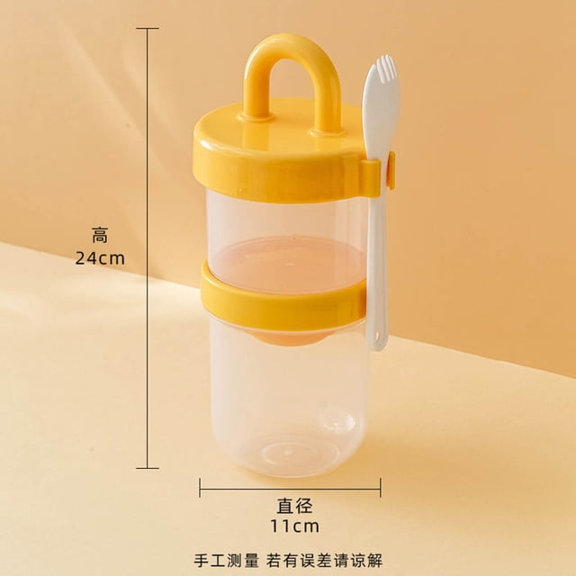 1 Pcs Handheld Cup, Light Salad Handheld Cup With Cutlery 900ML Cute Handheld Cup, With Fork For Lunch