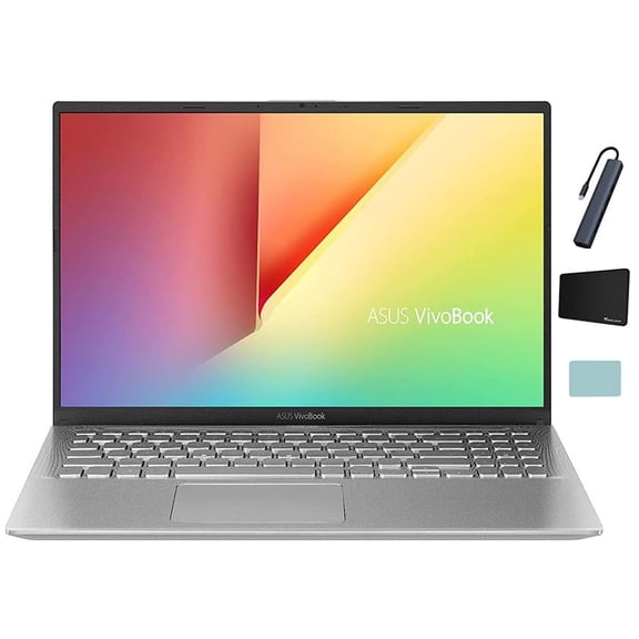 ASUS VivoBook 15.6 inch FHD Laptop, AMD Quad Core Ryzen 5 3500U Processor, 12GB DDR4, 512GB PCIe SSD, AMD Radeon Vega 8 Graphics, Windows 10 Home, Silver with Accessories