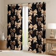thumbnail image 2 of Feelyou Chic Princess Bowknot Black Out Curtains, Fashion Cheetah Leopard Print Curtains Pack of 2 (42x63 Each), Ribbon Bow Theme Bedroom Curtains, Living Room Curtains Decor, 2 of 6