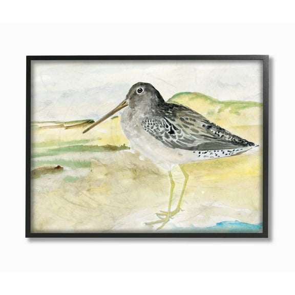 Stupell Industries Bird Encounter Landscape Animal Watercolor Painting Framed Wall Art by Stellar Studio, 16" x 20", Black Framed