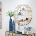 thumbnail image 2 of Sagebrook Home Round 31.5" Wood / Metal Wallshelf, Bronze, 2 of 7