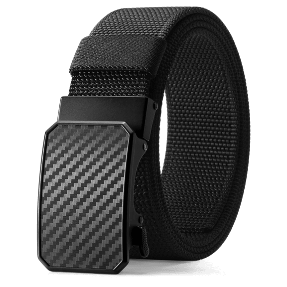 KALUNMA Men's Nylon Belt,1.5 inch Automatic Buckle Slide Ratchet Belt For Men Dress Pant Trim To Fit ,with Gift Box