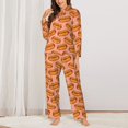 thumbnail image 2 of Balery Cartoon Hot Dog Conjunto de Pijama con Estampado para Mujer, Conjunto de Dos Piezas con Manga Larga, Ropa de Dormir Suave con Bolsillos, Pijamas Cómodos-XX-Large, 2 of 7