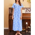 thumbnail image 3 of Ekouaer Nightgown for Women Cotton Long Night Gown Short Sleeve Nightdress with Pockets Button Sleepshirt Soft Sleepwear, 3 of 6