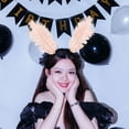 thumbnail image 6 of Hsqqdc Feather Champagne Butterfly Moth Antenna Headband Insect Hair Hoop, 1 Piece, 6 of 7