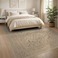 thumbnail image 3 of ODIKA 8'x10' Beige Medallion Floral Traditional Style Washable Area Rug Intricate Symmetrical Botanical Motifs With Decorative Framework for Living Room, Under Sectional, Family , Durable, Non-Slip, 3 of 7