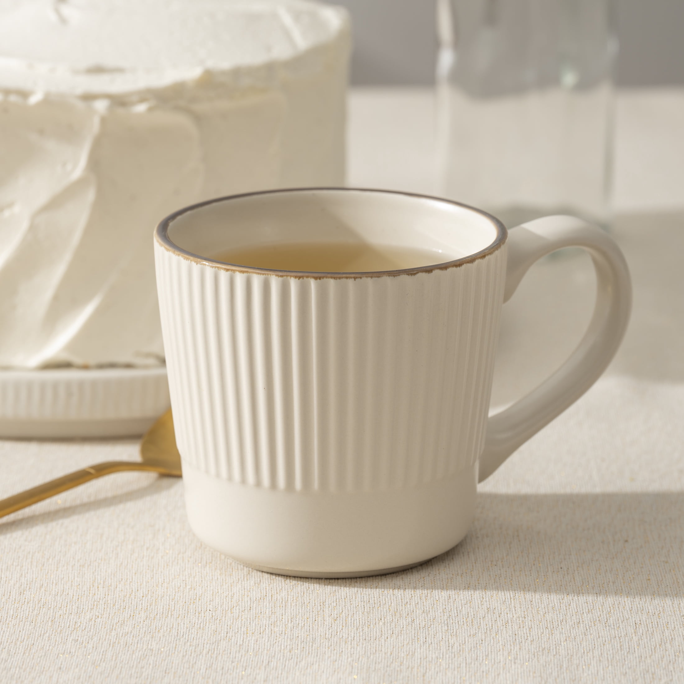 Thyme & Table 12 fl oz Aden Cream Stoneware Mug