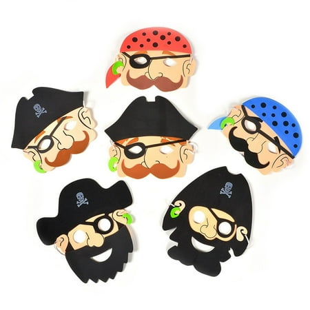 12 Foam Pirate Masks Pinata Toy Loot/Party Bag Fillers Favour Fancy Dress Kids