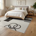 thumbnail image 3 of ODIKA 6'x9' Ivory Brown Contemporary Geometric Washable Area Rug Modern Minimalist Architectural With Overlapping Circles for Family Room, Living Mater Bedroom, Non-Slip, Easy Care, 3 of 7