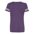 thumbnail image 3 of Fine Jersey V-Neck Short Sleeve Footbal T-Shirt for Women , White / Vintage Purple , 2XL, 3 of 5