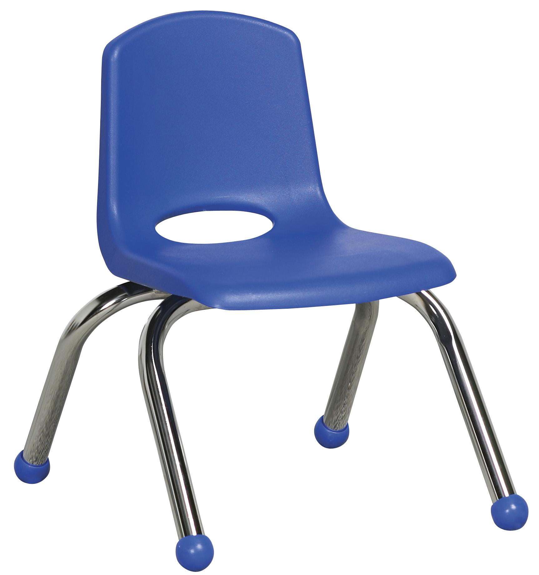 10" Stack Chair Chrome LegsColorBlue,OptionBall Glide,QuantitySet