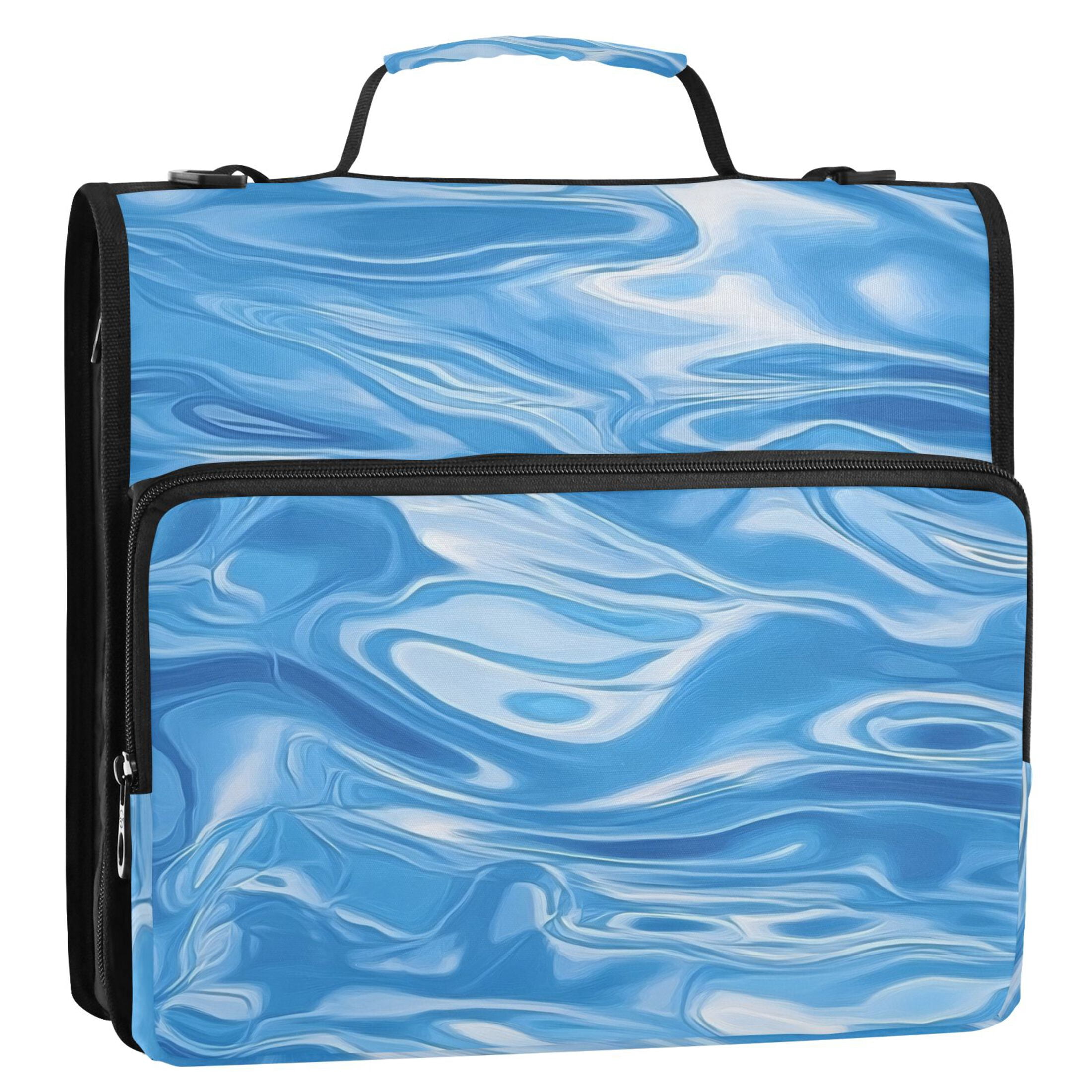 ALAZA Zipper Binder Ocean Wavy 3 Ring Trapper Keeper File Folder Organizer Bag