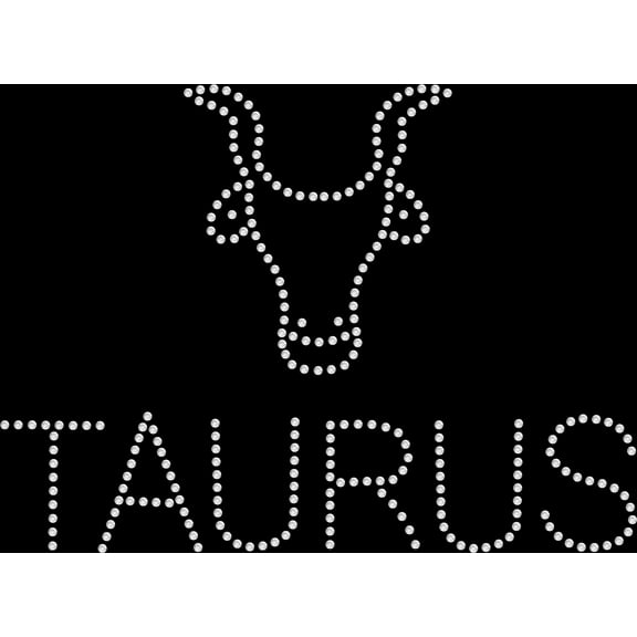 Rhinestone Bling Sparkle Iron On Transfer DIY Zodiac Bling Taurus