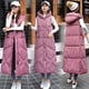 thumbnail image 4 of Chaleco largo de algodón para mujer Chaleco de invierno de algodón con capucha de longitud media para mujer Chaleco grueso de talla grande para invierno, 4 of 5