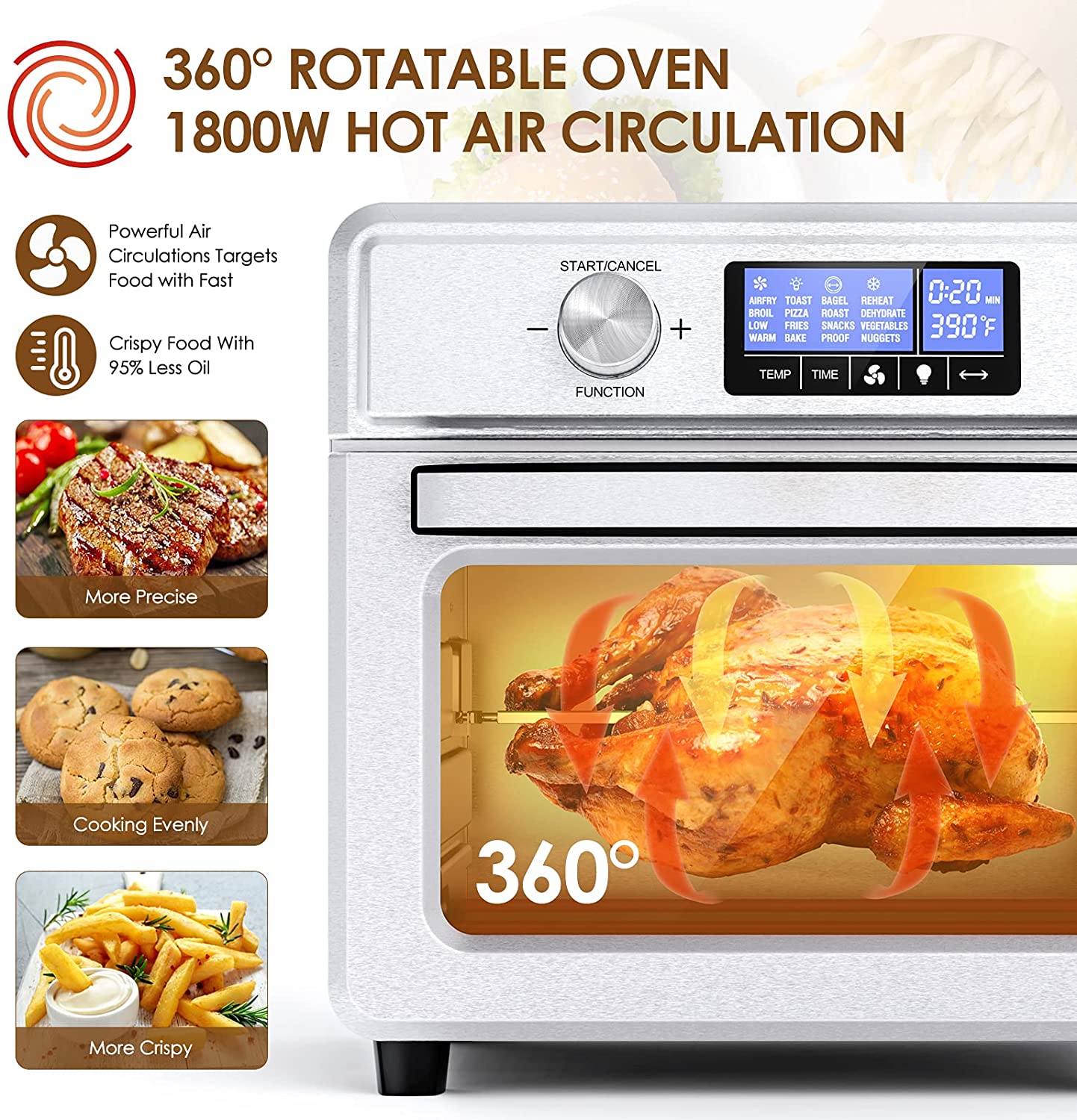 icetek air fryer oven