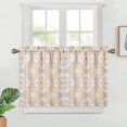 thumbnail image 2 of EastVita 2PCS Blackout Fabric Tier Curtains for Kitchen Windows Classic Butterfly Antennae Medallion Printed Rod Pocket Small Curtain Panels for Bathroom, Cafe, Living Room, etc, 2 of 7