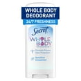 thumbnail image 2 of Secret Whole Body Deodorant Stick for Women, Naturally Derived Ingredients, Unscented, Aluminum Free Deoderant Stick, 72 HR Odor Protection, 2.4 oz (Pack Of 3), 2 of 14