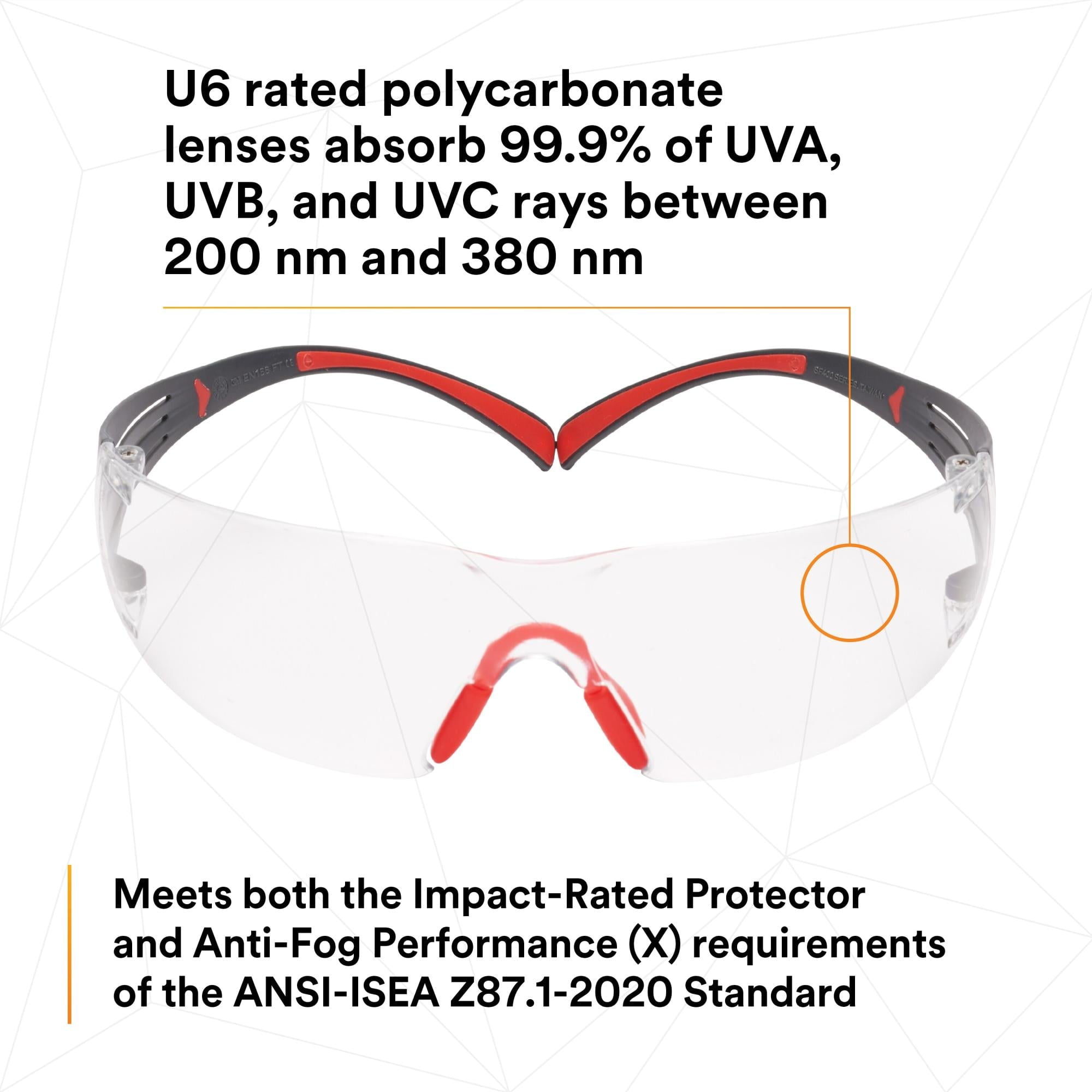 CCS, Safety Glasses, Scotchgard Anti-Fog & Anti-Scratch, Clear Lens, Green Frame, Frameless