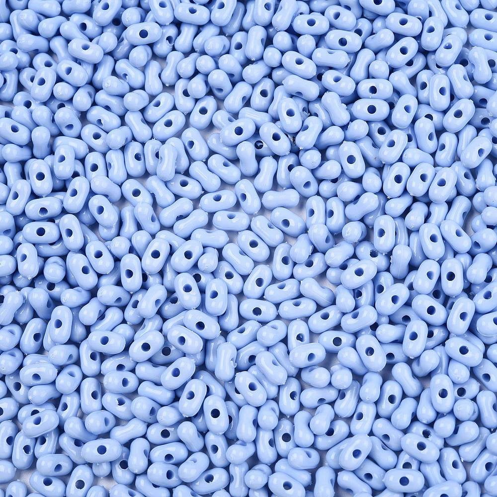Opaque Acrylic Beads Peanut Cornflower Blue 6.5x4x3mm Hole: 1.5mm about 9998pcs/500g