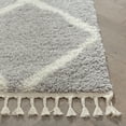 thumbnail image 4 of Well Woven Celina Grey Moroccan Shag Diamond Trellis Pattern Area Rug 5x7 (5'3" x 7'3"), 4 of 8