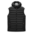 thumbnail image 2 of Mens Puffer Vest Winter Full Zipper Sleeveless Padded Jacket Gilets with Detachable Hooded Warm Outerwear Zip Up Pockets Vests, 2 of 9