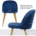 thumbnail image 6 of Ivinta Dining Chairs Set of 2 with Upholstered Velvet Accent, Gold Legs for Kitchen, 6 of 9