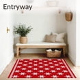 thumbnail image 3 of ODIKA 4'x6' Machine Washable Non-Slip Area Rug, Festive Snowflake Holiday with Intricate Winter Design High Traffic Rug with Pad, Red, 611492, 3 of 8
